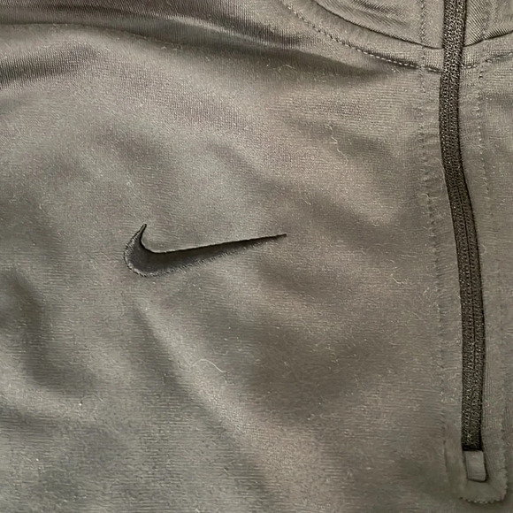 Nike dri-fit quarter zip fleece lined pullover shirt sweatshirt grey men’s s - Picture 4 of 7